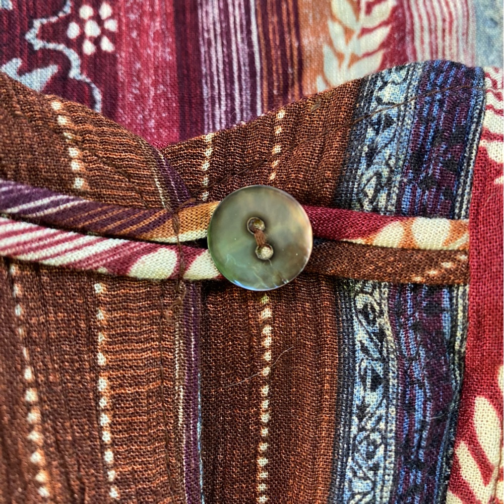 Sleeveless boho tank top blouse, earthy colors, flowy hippie style, size Medium - Picture 4 of 9